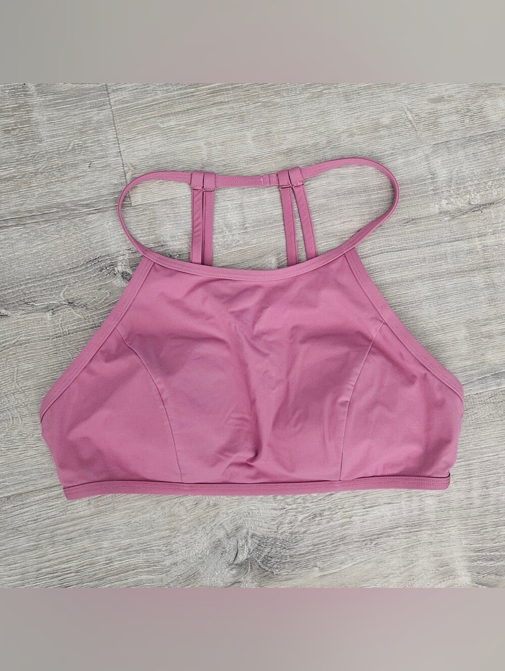 Lululemon See The Sea Swim Top Moss Rose Purple High Neck Halter Athletic Sz 6